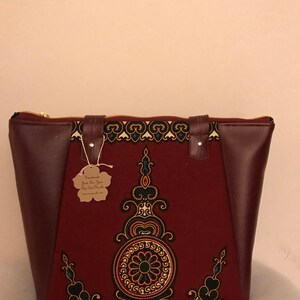 Kunstleder jeden Tag Tote Handtasche/Vinyl Handtasche/handgemachte Tasche/african Stoff / handgemachte Geldbörse / Burgund Handtasche / MultiPurpose Tasche/Burgund ha