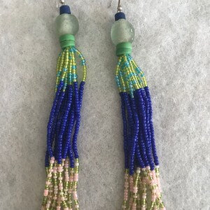 African Beaded Earrings/Bohemian Style Earrings/Glass Beads /Dangle Earrings/with Hook Earrings