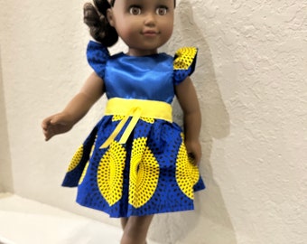 Muñeca afroamericana de 18” con ropa africana/Serwaa