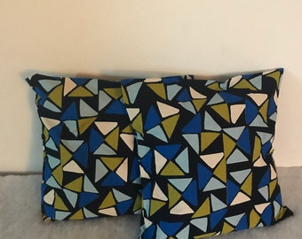 Pillow Cover 16 x 16/Mudcloth/Cotton Fabric /Set of Two/Geometric