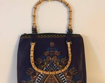 Dashiki Handtasche/Afrikanische Handtasche/Top Henkel Tasche/Handtasche/Afrikanische Handtasche/Dashiki/Lila Handtasche/Ankara Tasche/Afrika/Bambus Henkel/Ankara