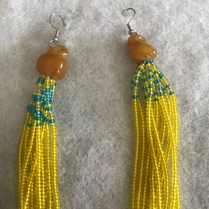 African Beaded Earrings/Bohemian Style Earrings/Glass Beads /Dangle Earrings/with Hook Earrings