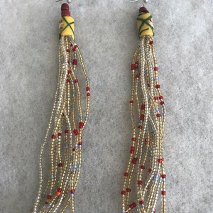 African Beaded Earrings/Bohemian Style Earrings/Glass Beads /Dangle Earrings/with Hook Earrings