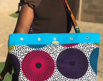 Borsa da viaggio/Borsa Geoprint/Borsa per la spesa/Borsa africana/Borsa fatta a mano/Borsa Ankara/Africana/Borsa/Borsa africana/Borsa con manico superiore/Africana