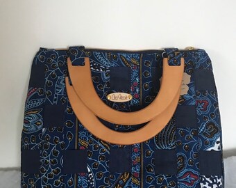 Ankara Handbag/Basket Woven Handbag/Handmade Bag/African Purse/Blue Ankara Bag/African Fabric