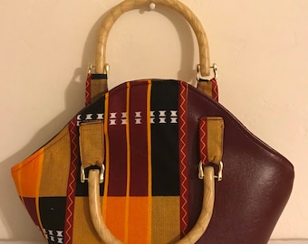 Dashiki African Handbag/Purse/African Bag/ Top Handle Bag/African Purse/Africa Fabric/Ladies Bag/African Handbag/Bag/Ankara Bag/Red Bag/Bur