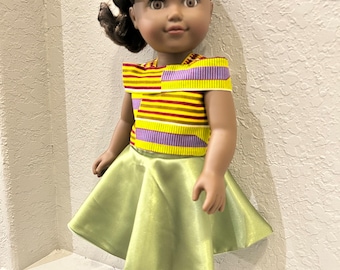 Vestido africano para muñeca afroamericana de 18 pulgadas