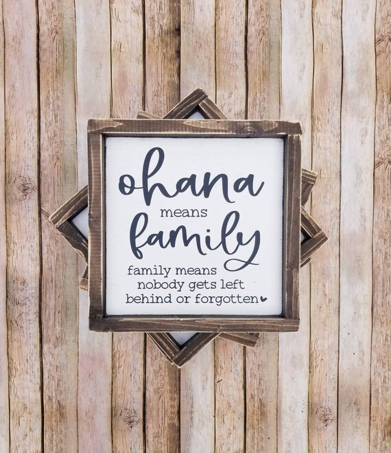 Ohana means family Family photo frame Family picture frame Wood picture holder Wood picture frame Family quote sign Ohana sign