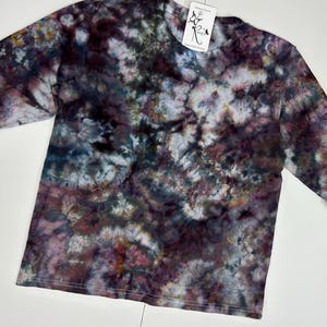 Tie Dyed Toddler Cotton T-Shirt, Ice Dyed Long Sleeved, Short Sleeved Little Boy or Girls Top: Hand-Dyed Kids Bright, Comfortable T-Shirts Midnight Black