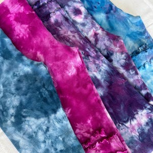Tie Dyed Kids Leggings. Baby, Toddler Pants, Ice Dyed, Hand Dyed Bottoms, Bright, Comfy, Rainbow, Pink, Orange, Purple, Aqua, Blue, Fun Gift