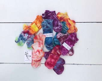 Tie-dyed sokken, ijs geverfde bamboesokken, babysokken, kindersokken en grote kindersokken, bijpassende familiesokken, kraamcadeau, verjaardagscadeau, mama en ik