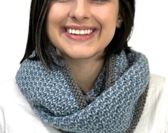 Wool Infinity Scarf For Women, Long Hand Knit Cowl