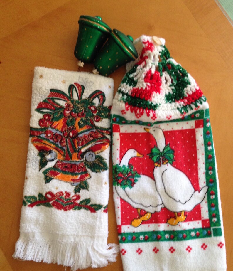 Christmas Kitchen Towels Holiday Towels Vintage Christmas | Etsy
