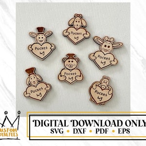 Pocket Hug | Glowforge Ready File  | SVG File | Digital File