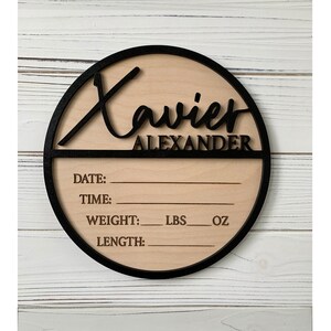 Signo de anuncio de nombre de bebé 3D / Regalo de ducha de bebé / Anuncio de nacimiento moderno / Prop de foto de recién nacido