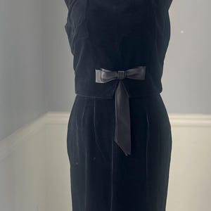 Vestido vintage dos anos 1950-1960 | Vestido de coquetel | Vestido de veludo | Vestido preto