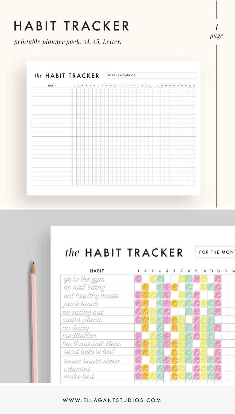 Practice Tracker Printable, everyday routines planner, planner inserts, A5, A4, US Letter Sizing, efficiency, plans, Printable PDF graphic relating to Daily Habit Tracker Printable known as Routine Tracker Printable, every day practices planner, planner inserts, A5, A4, US Letter Dimension, productiveness, ambitions, Printable PDF