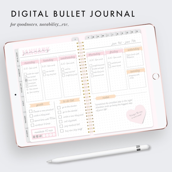 Digital bullet journal goodnotes template goodnotes Etsy
