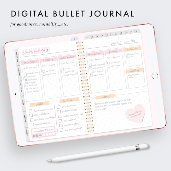 Digital bullet journal goodnotes template goodnotes | Etsy