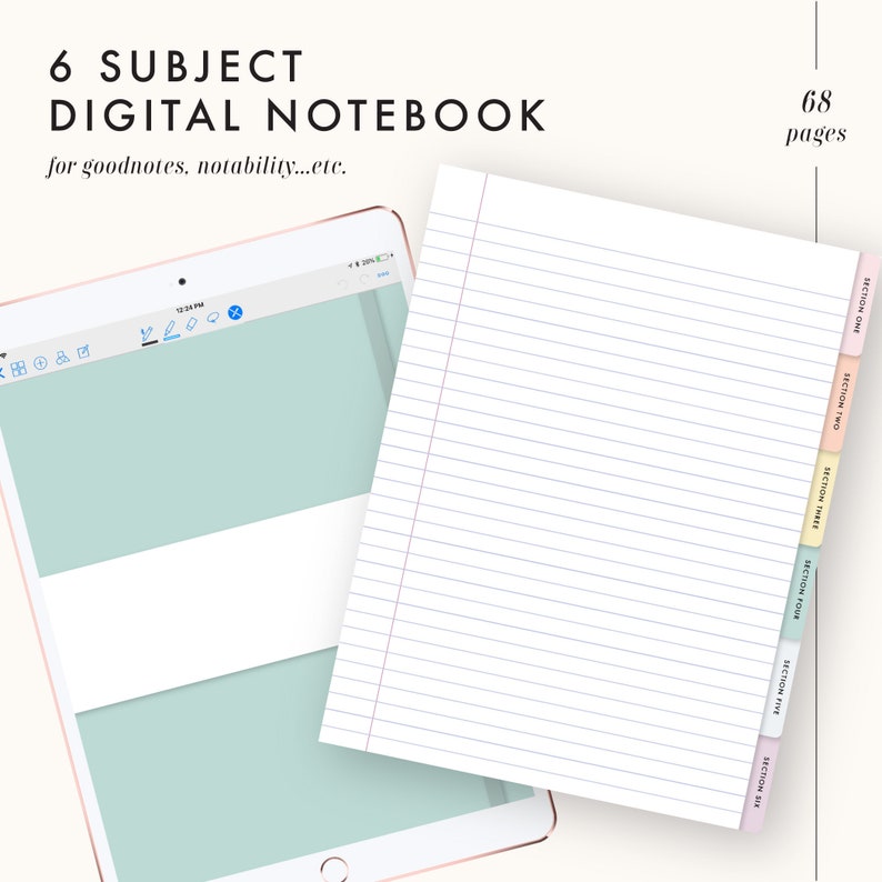 Digital Notebook Goodnotes Notebook Goodnotes Planner iPad Etsy