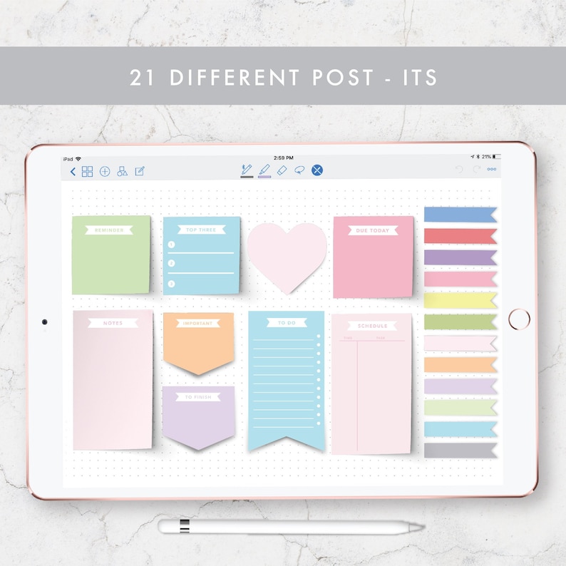 Digital Stickers Digital Sticky Note Goodnotes Digital Etsy