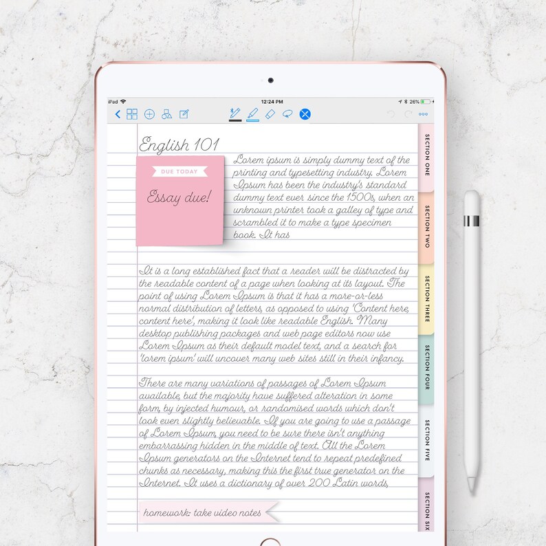 Digital Notebook Goodnotes Template Goodnotes Notebook Etsy