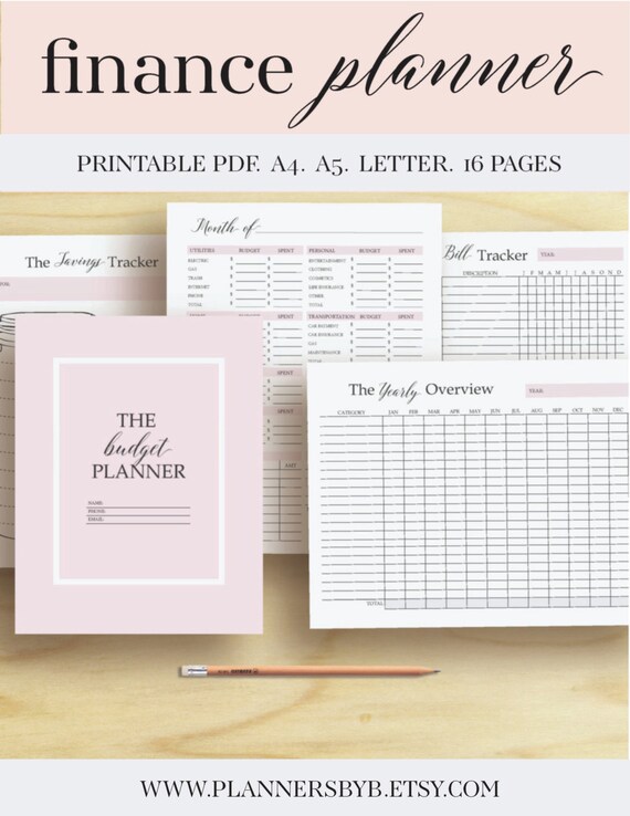 finance planner money organizer finance printable budget etsy