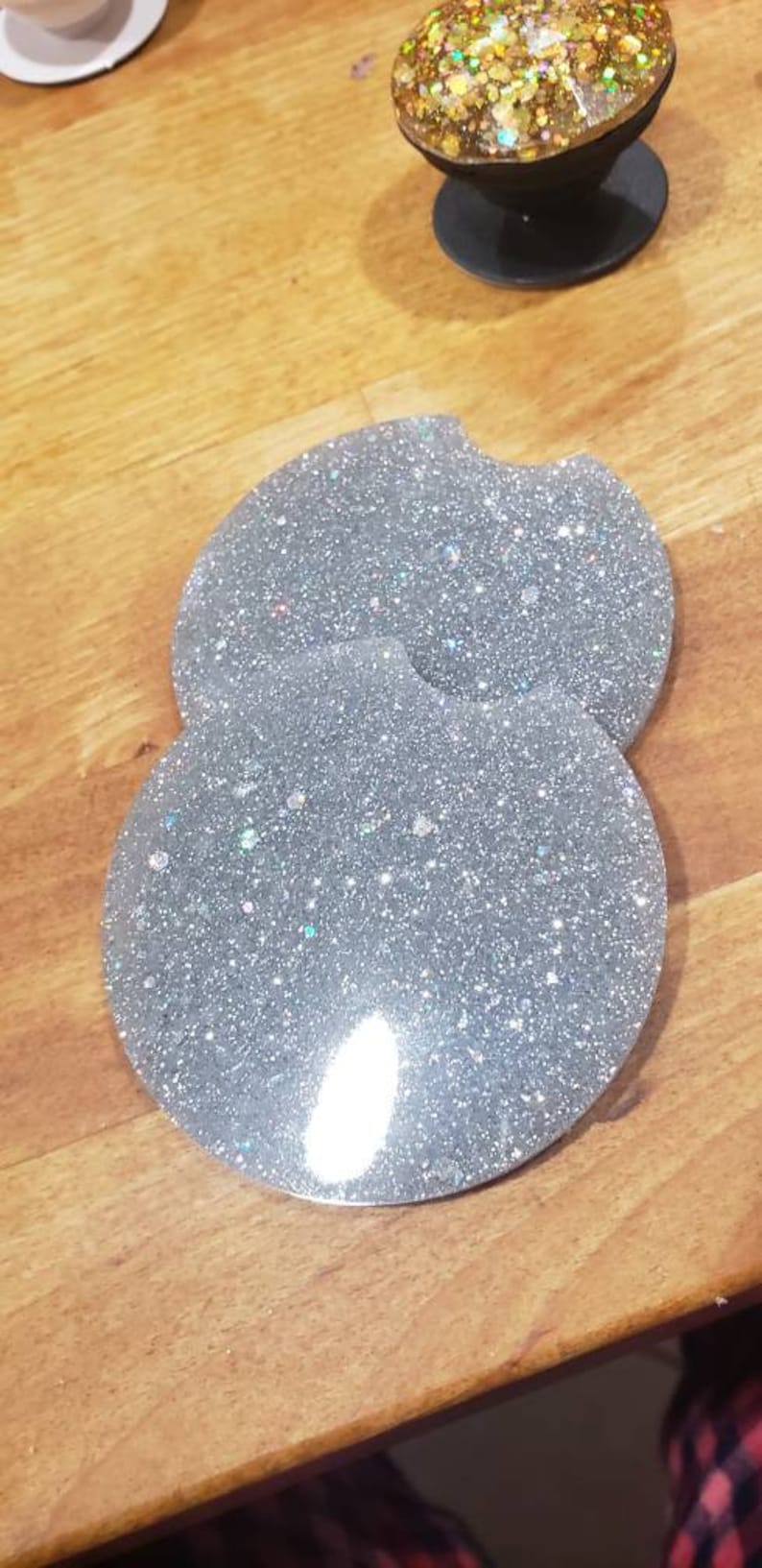 Glittery car coaster set