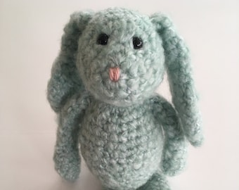 Cute Teal Crochet Bunny | Crochet Rabbit, Crochet Bunny, Cute Stuffed Animal, Easter Gift, Handmade Gift, Teal Plushie Bunny, Rabbit, Gift