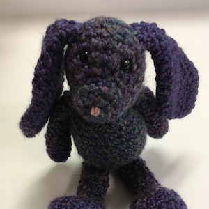 Purple Crochet Bunny | Crochet Rabbit, Red Heart Bunny, Cute Stuffed Animal, Children&#39;s Gift, Bunny Handmade Gift, Dark Purple Plushie Bunny