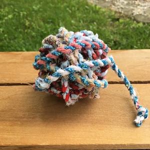 Handmade Fabric Scrap Twine: 21 ft Upcycled Rag Rope