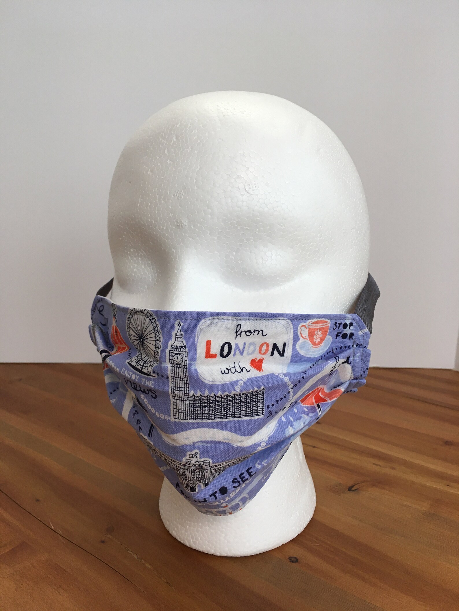 London Themed Face Mask London Face Mask Britain Face Mask Etsy