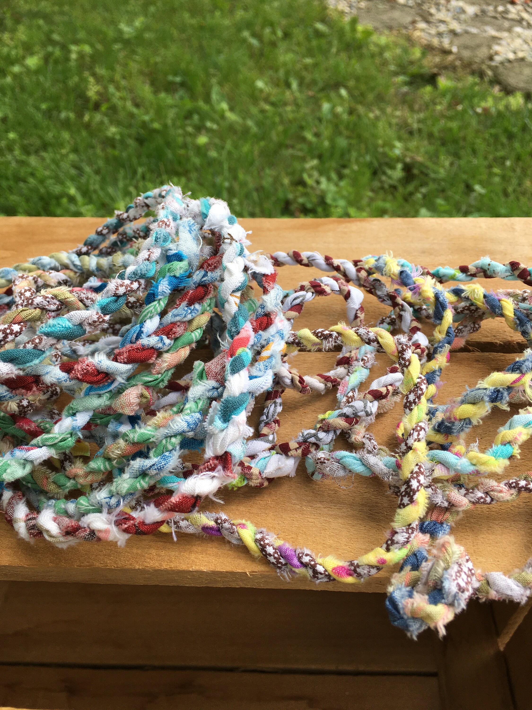 Fabric Scrap Twine Rag Rope Handmade Fabric Cord Hand Etsy