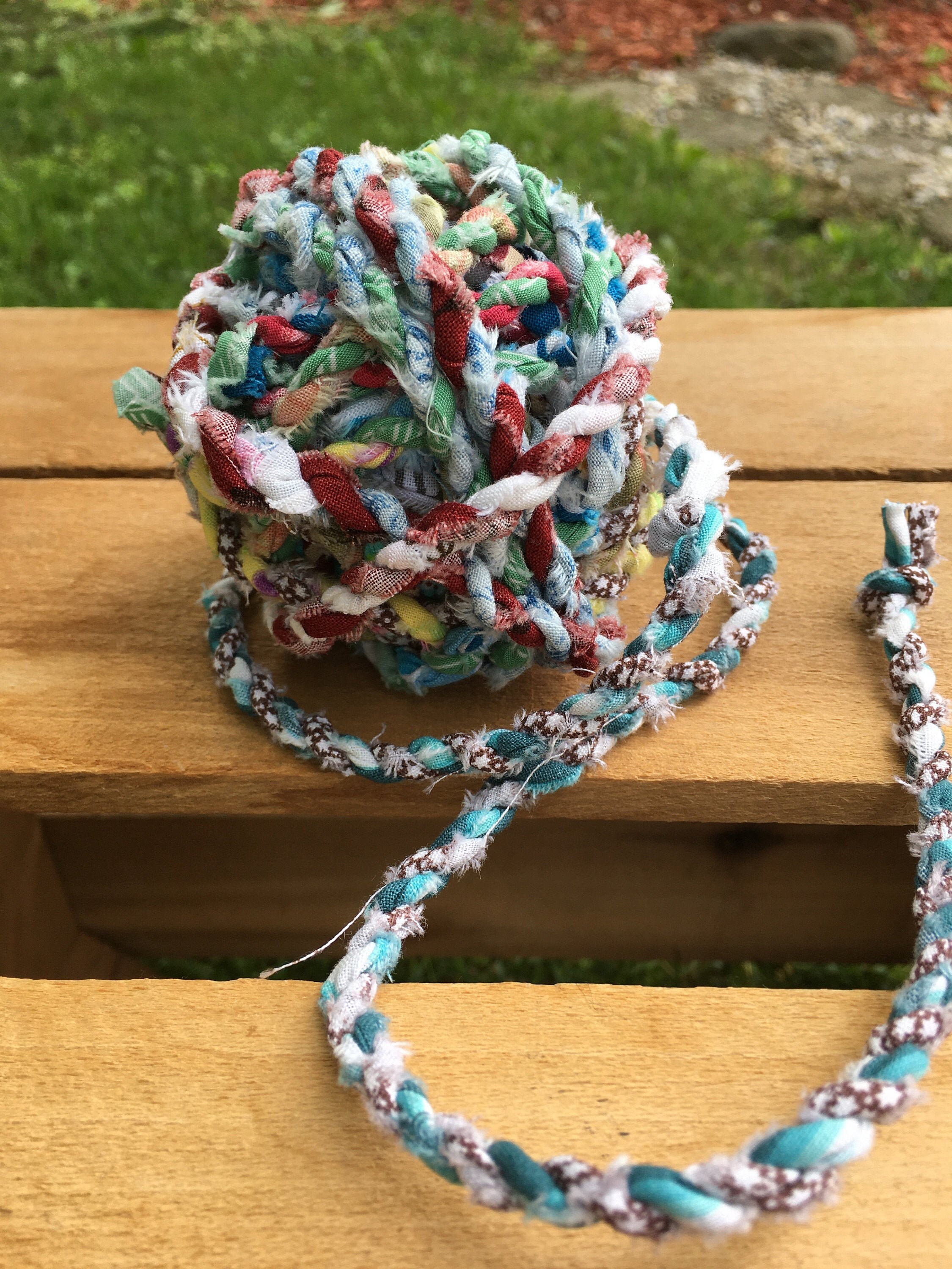 Fabric Scrap Twine Rag Rope Handmade Fabric Cord Hand Etsy