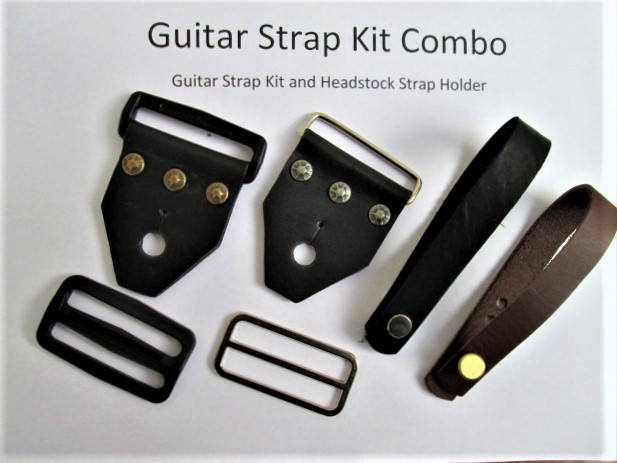 Guitar/Banjo Strap Kit Combo, Leather  Guitar Strap Ends and  Leather…
