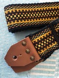 Handwoven Guitar Strap, Banjo Strap, Vintage Style, Quality Leather Ends, Free Leather Headstock Strap Holder or Banjo Adapters product logo