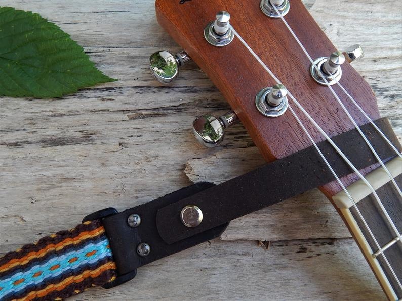 Leather Acoustic Guitar/ukulele Strap Holder Adjustable to Etsy