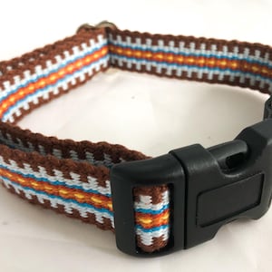 Handwoven Cotton Dog Collar, South West Style: for Medium to Large Dogs