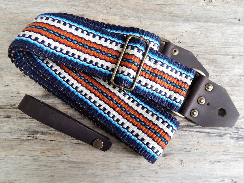 Handwoven Guitar Strap Vintage Style Quality Leather Guitar Etsy