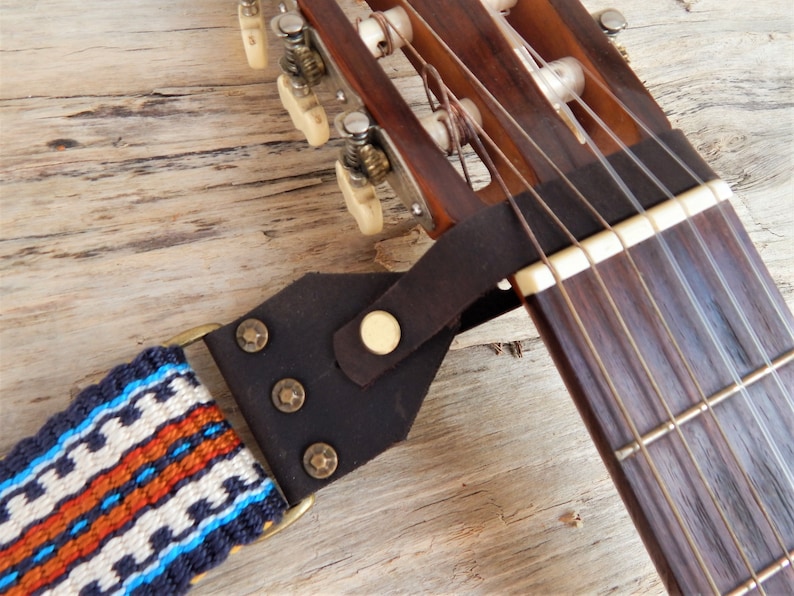 Handwoven Guitar Strap Vintage Style Quality Leather Guitar Etsy