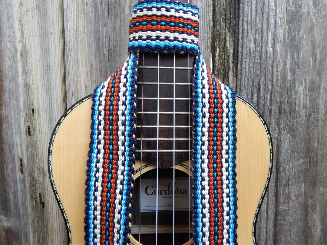 Extra Wide Handwoven Ukulele Strap, Baritone Ukulele Strap, Banjo