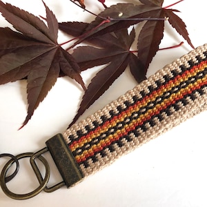 Llavero/llavero tejido a mano de alta resistencia, correas de muñeca de hardware resistentes y extra anchas, correa de muñeca pequeña para cámara