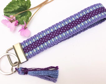 Handwoven Key Chains/Key Fob, Modern Wristlet Key Chain, Luggage Tag/ID, Small Camera Wrist Strap