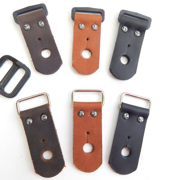 One Inch Ukulele Strap Kit, Easy to Make, Adjustable, Available in Black, Brown or Tan Leather