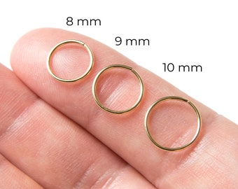 Hoop Earring Set - Gold Filled Hoop Earrings - Small Hoop Earrings - Mini 14k Gold Filled Hoops - Gold Huggie Hoop Earring - 8mm, 9mm, 10mm
