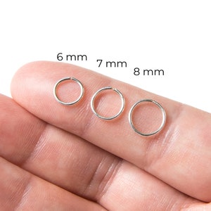 Hoop Earring Set - Small Hoop Earrings - Sterling Silver Hoop Earrings - Mini Silver Hoops - Silver Huggie Hoop Earrings - 6mm, 7mm, 8mm