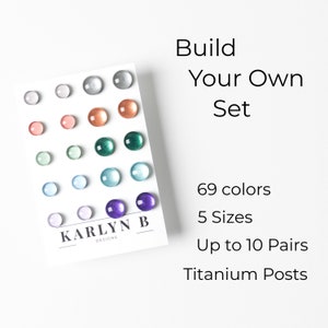 Build Your Own Custom Stud Earring Set - Titanium Posts - Color Dot Earrings - Resin Earrings - Everyday Earrings - Small Studs - Gift Set