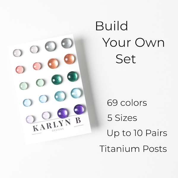 Build Your Own Custom Set - Titanium Posts - Stud Earring Set - Color Dot Earrings - Resin Earrings - Everyday Earrings - Small Studs