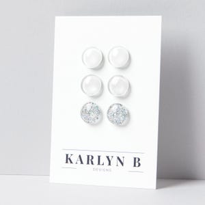 April Birthstone Stud Earring Set - Dainty Titanium Hypoallergenic Gift for Sensitive Ears