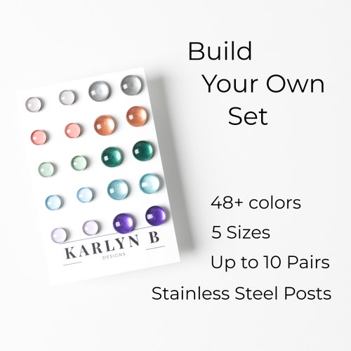 Stud Earring Set Build Your Own Custom Set Color Dot Etsy
